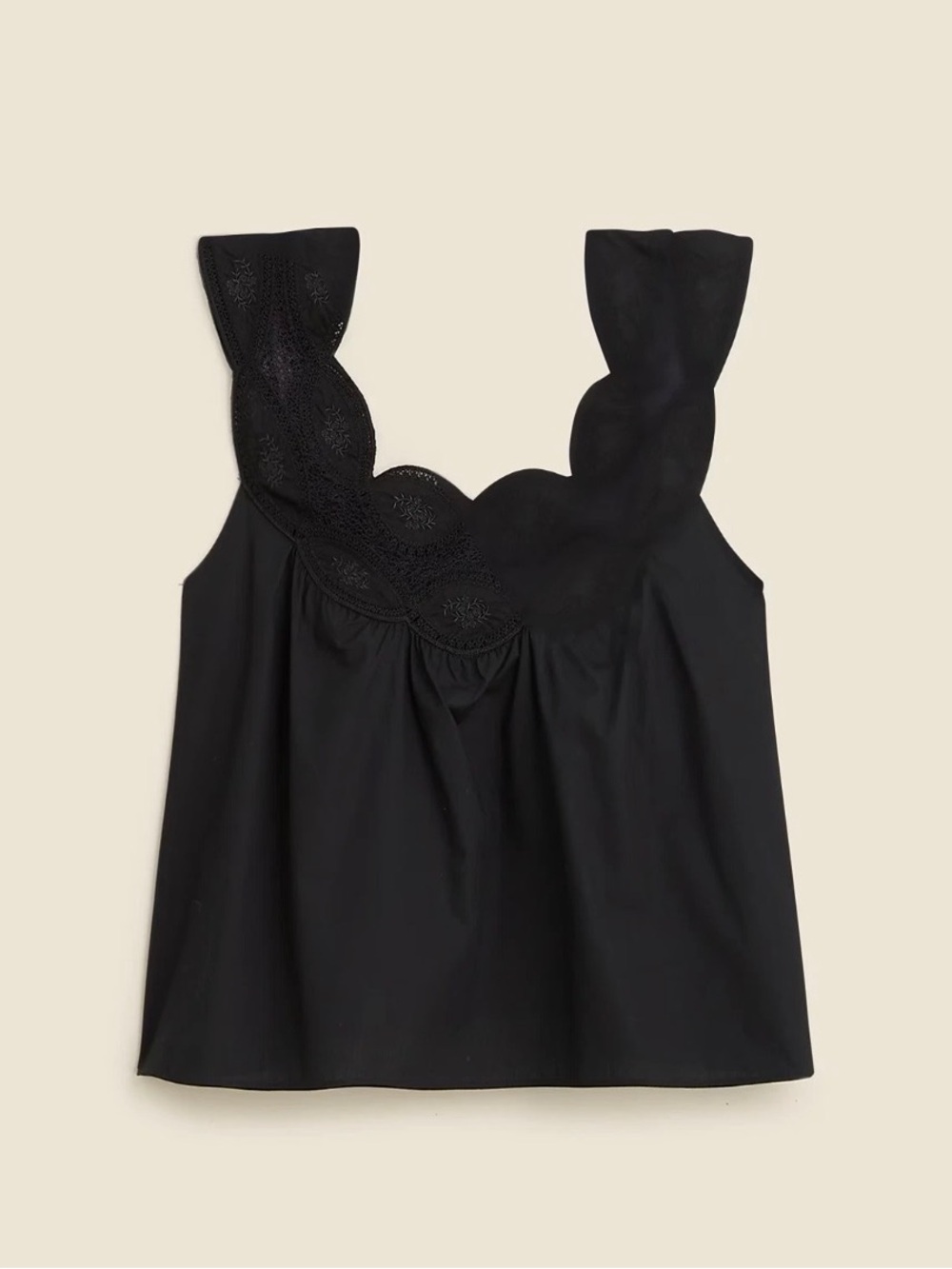 NWT J CREW SWINGY LACE TOP BLACK XS
